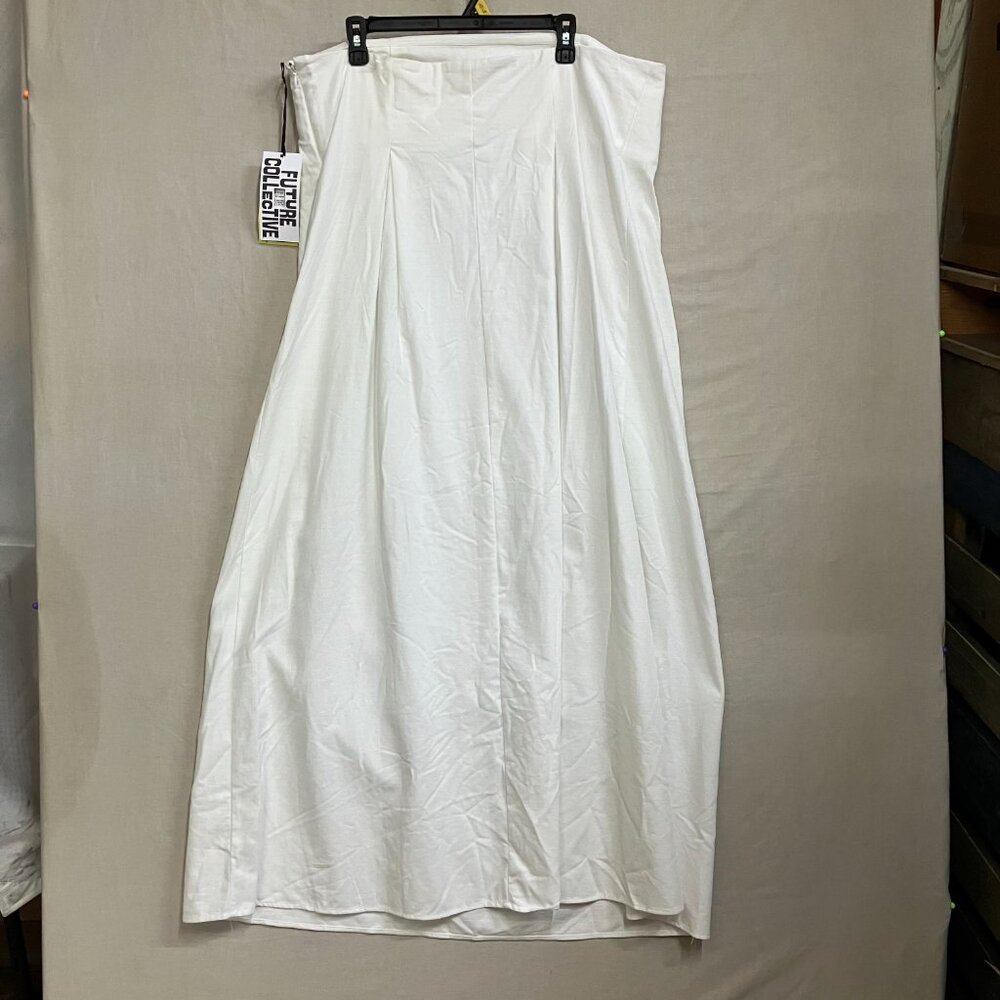 Future Collective Womens 17 White Jenee Naylor Strapless Ankle Length Maxi Dress - Picture 7 of 13